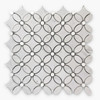  Carrara White Marble May Flower Mosaic Tile with Dolomite Dots Honed 