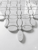 May Flower White Carrara Marble Mosaic Tile with White Carrara Penny Honed 