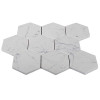 4" Italian Carrara White Marble Hexagon Mosaic Tile Honed