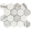 Calacatta Gold Italian Marble 3" Hexagon Mosaic Tile Honed