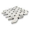 Long Octagon Rhomboid Calacatta Gold Italian Marble Mosaic Tile with Black Dots Polished