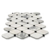 Long Octagon Rhomboid Mosaic Tile with Black Dots Polished Calacatta Gold Italian Marble
