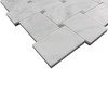 White Carrera Marble Bianco Carrara Basketweave Mosaic Tile with Bardiglio Gray Dots Polished