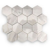 3" Polished Hexagon Mosaic Tile Calacatta Gold Italian Marble 