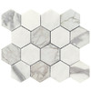 Calacatta Gold Italian Marble 3" Hexagon Mosaic Tile Polished