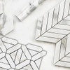 Polished Calacatta Gold Italian Marble Rhombus 3D Cube Diamond Mosaic Tile  Combination