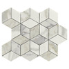  Calacatta Gold Italian Marble Rhombus 3D Cube Diamond Mosaic Tile Polished