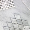 Carrara White Italian Marble Large Diamond Mosaic Tile Honed
