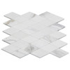 Large Diamond Mosaic Tile Honed Calacatta Gold Italian Marble 