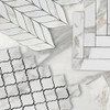 Calacatta Gold Marble Arabesque Baroque Mini Lantern Mosaic Tile Honed Combination