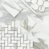 3x6 Calacatta Gold Italian Marble Subway Tile Wide Beveled Polished Bathroom Tile and Kitchen Backsplash 
