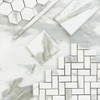 4x4 Calacatta Gold Italian Marble Subway Tile Wide Beveled Polished Combination