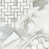 4x4 Calacatta Gold Italian Marble Subway Tile Wide Beveled Honed Bathroom Tile and Kitchen Backsplash