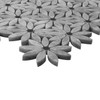 Bardiglio Gray Marble With Nero Marquina Black Accent Daisy Flower Waterjet Polished Mosaic Tile 
