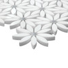 Bianco Dolomite Marble With Bardiglio Gray Accent Daisy Flower Waterjet Mosaic Tile Honed