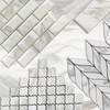 Calacatta Gold Italian Marble Leaf Shape Mosaic Tile Combination