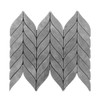 Bardiglio Gray Marble Leaf Shape Mosaic Tile Honed