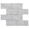 Italian White Carrera Marble Bianco Carrara 3x6 Marble Subway Tile Polished