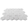 Italian White Carrera Marble Bianco Carrara 2" Hexagon Mosaic Tile Polished