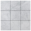 Italian White Carrera Marble Bianco Carrara 4x4 Marble Tile Honed