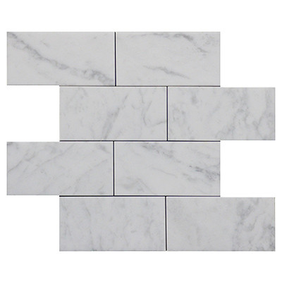 3 X 6 Italian Carrara White Marble Subway Tile Honed