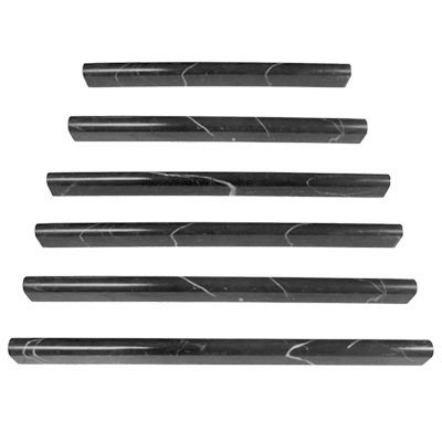 Black Marble Bullnose Pencil Molding Honed