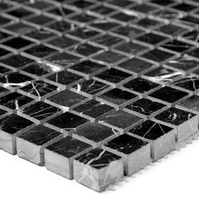 marblechoko5 Nero Marquina Black Marble 5/8x5/8 Mosaic Tile Polished