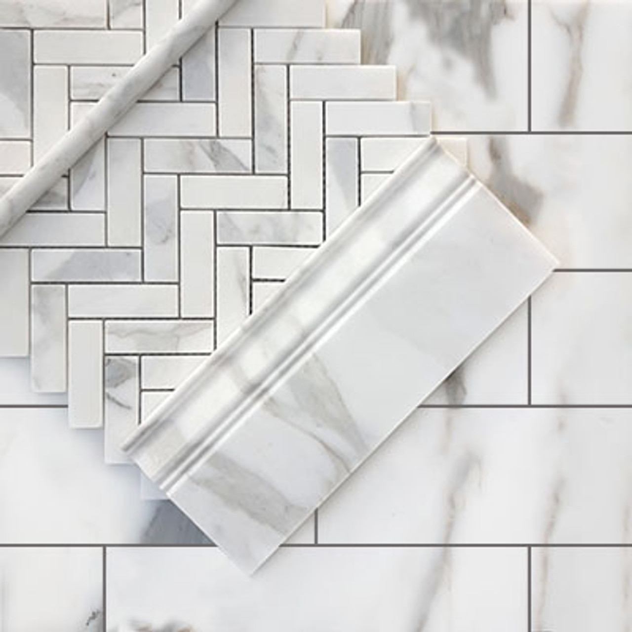 calacatta gold marble subway tile