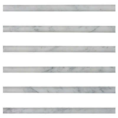 Carrara Marble Bullnose Pencil Molding Honed