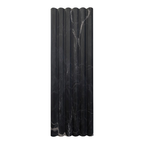 Nero Marquina Black Marble 6x24 Flute 3D Dimensional Tile Honed