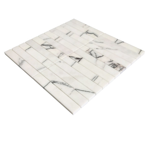 1x6 Lilac Marble Stacked Mosaic Tile Polished