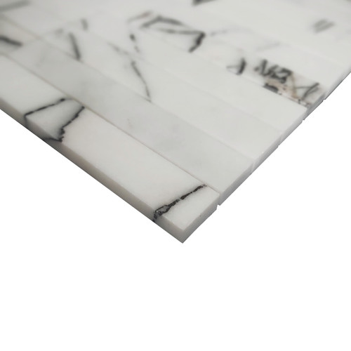 Lilac Marble 1x6 Honed Stacked Mosaic Tile 