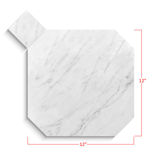 Carrara White Italian Marble 12" Octagon Mosaic Tile Honed