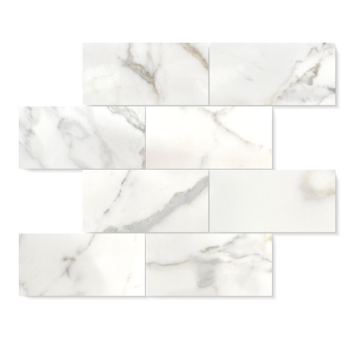 Calacatta Gold Italian Marble 3x6 Subway Tile Honed