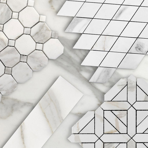 Calacatta Gold Marble 6x12 Tile Honed Bathroom Tile and Kitchen Backsplash