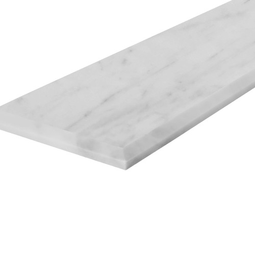 Carrara White Italian Marble 6" x 12" Wide Beveled Polished Subway Tile 
