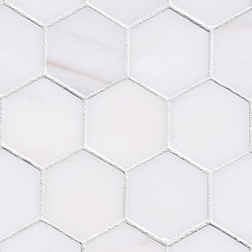 Bianco Dolomite Marble 2" Hexagon Mosaic Tile Polished