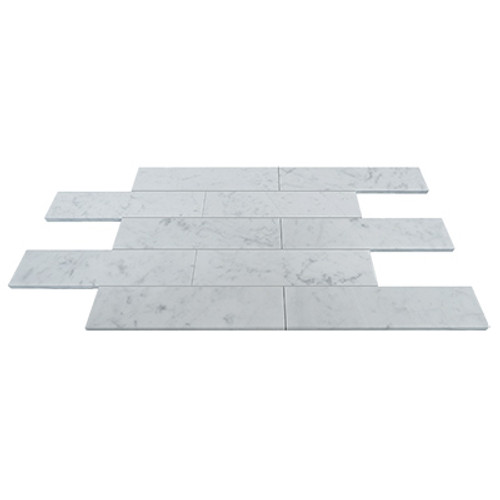 Carrara Marble Italian White Bianco Carrera 3x12 Marble Tile Polished