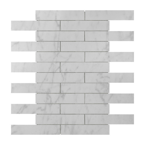 Carrara White Italian Marble 2" x 12" Tile Honed