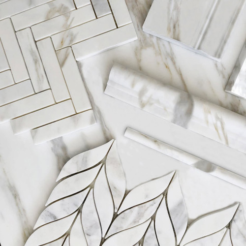 9x18 Calacatta Gold Marble Tile Honed Bathroom Tile and Kitchen Backsplash