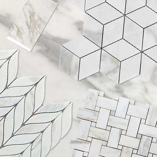 Calacatta Gold Italian Honed Marble 36x36 Tile Bathroom Tile and Kitchen Backsplash