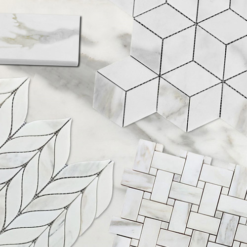 Calacatta Gold Italian Polished Marble 36x36 Tile Bathroom Tile and Kitchen Backsplash