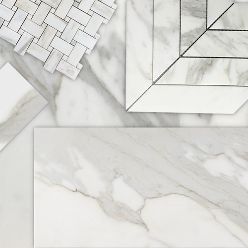 18x36 Calacatta Gold Italian Marble Tile Honed
