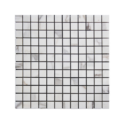 Calacatta Gold Italian Marble 1x1 Mosaic Tile  Polished