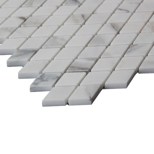  Polished Diamond Mosaic Tile Calacatta Gold Italian Marble