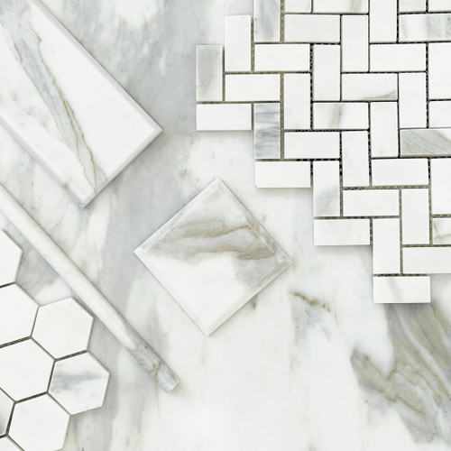 3x9 Calacatta Gold Italian Marble Subway Tile Polished Bathroom Tile and Kitchen Backsplash