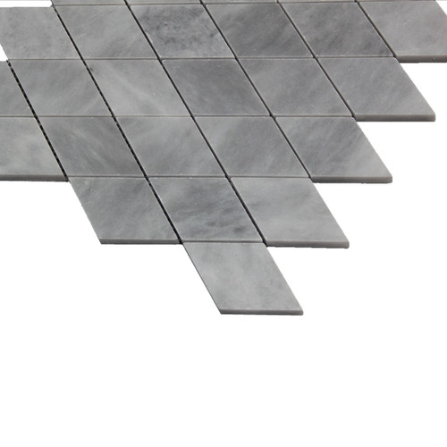 Bardiglio Gray Marble Large Diamond Mosaic Tile Honed