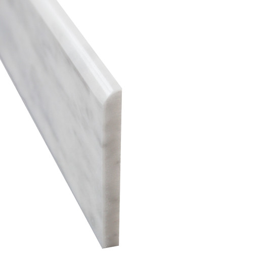 Carrara White Italian Marble 4” x 12” Bullnose Subway Tile Polished