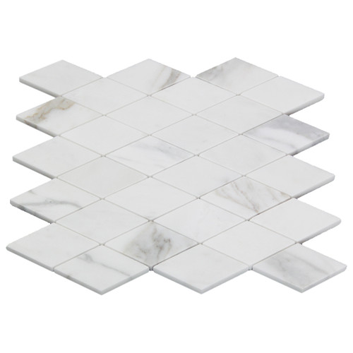  Large Diamond Mosaic Tile Polished Calacatta Gold Italian Marble
