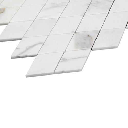 Calacatta Gold Italian Marble Honed Large Diamond Mosaic Tile
